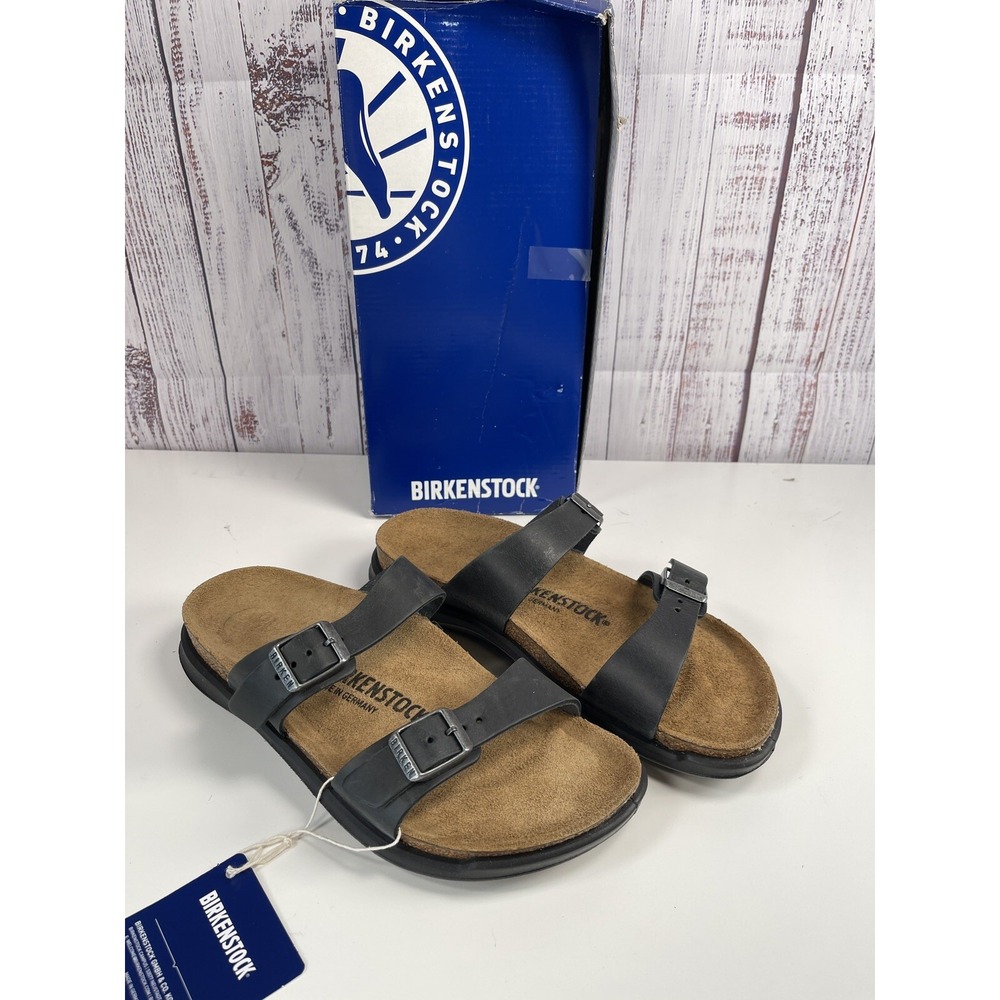 NEW Birkenstock Unisex Sierra CT black slip on Leather sandal EU 37 W6 M4